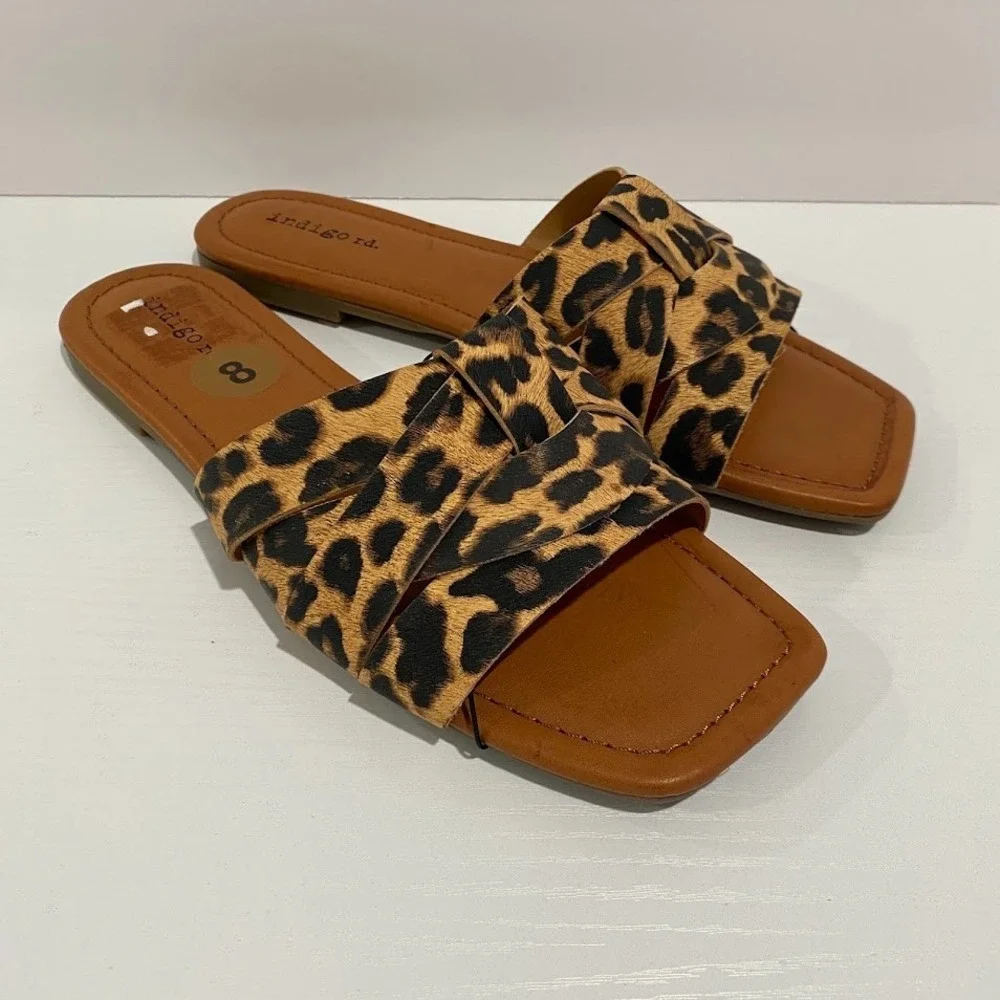 Indigo‎ rd Womens Leopard Slide Casual Sandals Size 8M
